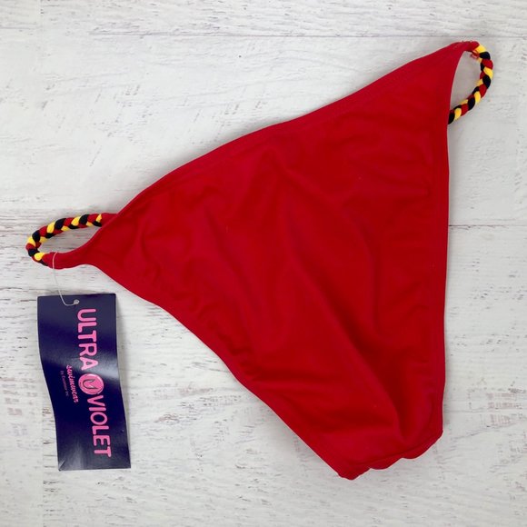 2/$20 Ultra Violet Rope Tie Bikini Red Size Medium NWT - Picture 3 of 5